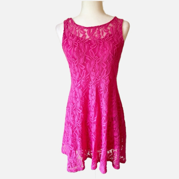 NWT! Free People Lace Swing Dress Hot Pink Size S 2-Piece - Picture 3 of 10